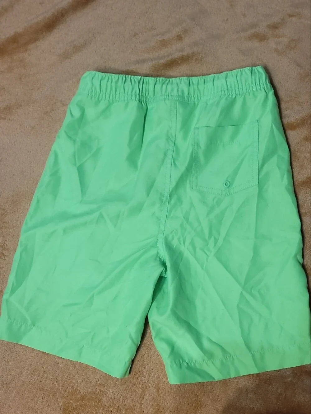 Lands' End Neon Green Mesh-Lined Swim Trunks & Wonder Nation Swim Trunks Boys